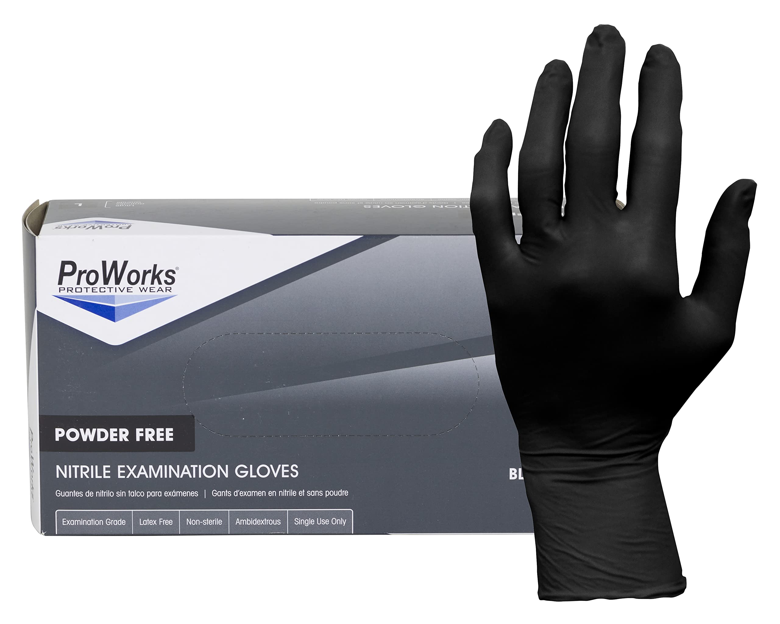 Product VGLOVE-L: NITRILE POWDER FREE LARGE EXAM GLOVES 100/10 5 MIL