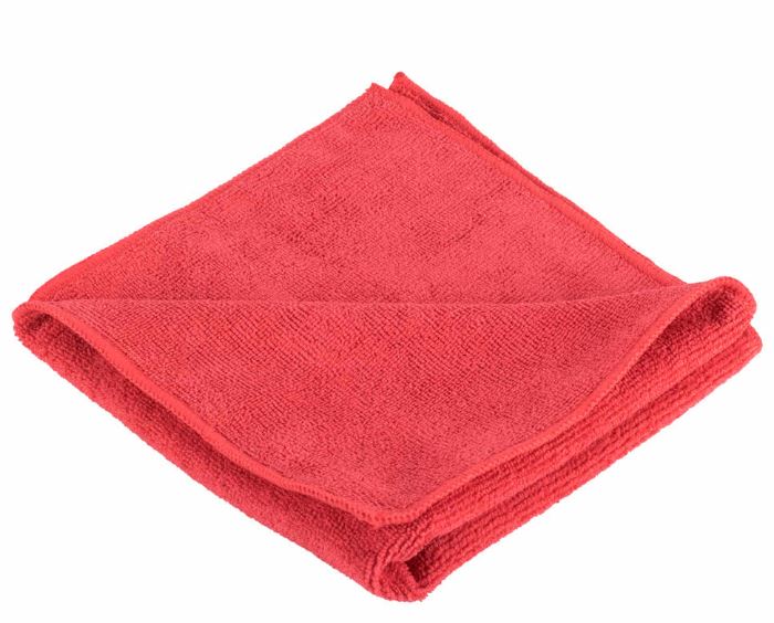 RED MICROFIBER CLOTHS GLASS &amp; MIRROR (15 BAGS OF 12)