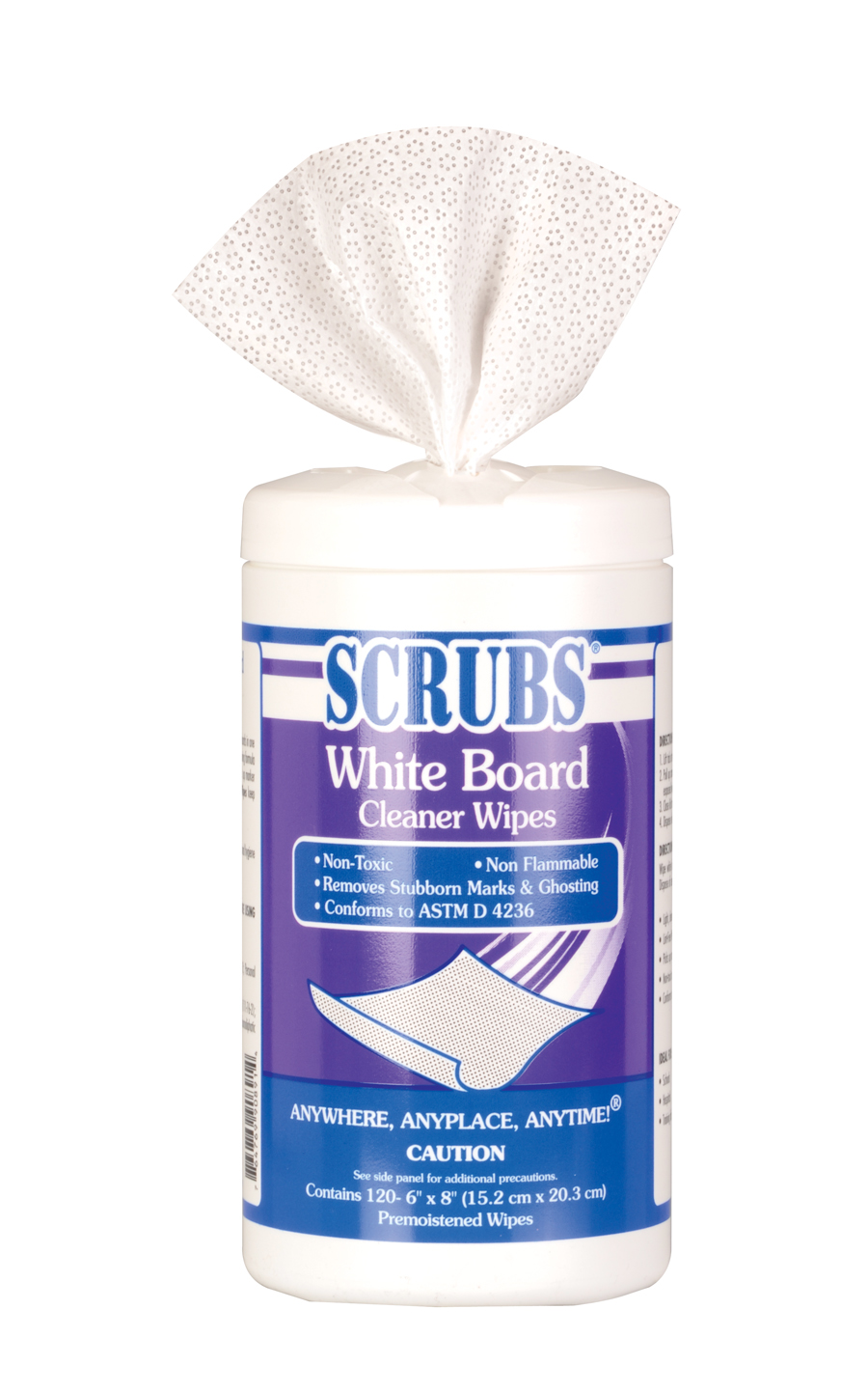 WHITEBOARD ERASE WIPES 6/120&#39;s  LINT-FREE, NON-FLAMMABLE,