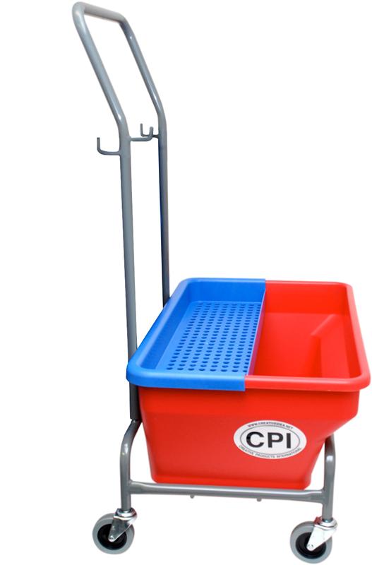 TROLLEY W/ FLAT PRESS BUCKET  &amp; MOP PRESS, 8GAL
