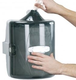 WALL MOUNT DISPENSER FOR WIPES, PLASTIC, BLACK PS